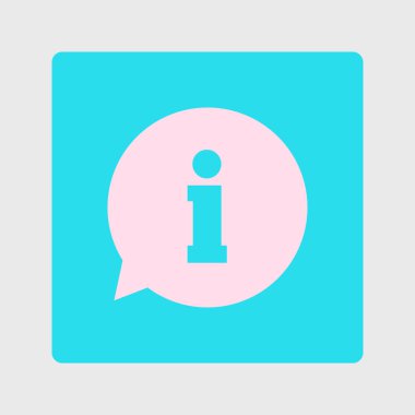 Bilgi işareti simgesi. Bilgi: konuşma balonu sembolü, vektör çizim 