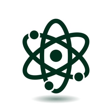 Atom işareti simbol. Atom parçası simgesi.