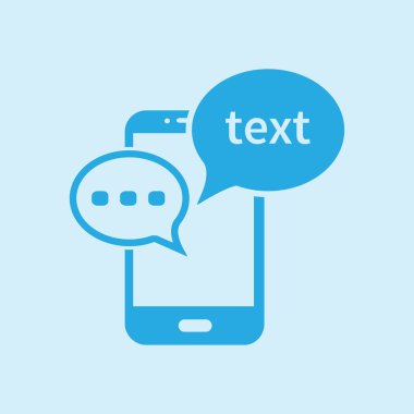 Mobil sohbet simgesi. Cep telefonu Web sohbet ve iletişim temsil eden.