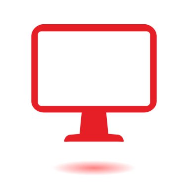 bilgisayar ekran işareti simgesi. Monitör simgesi. Düz tasarım stili.