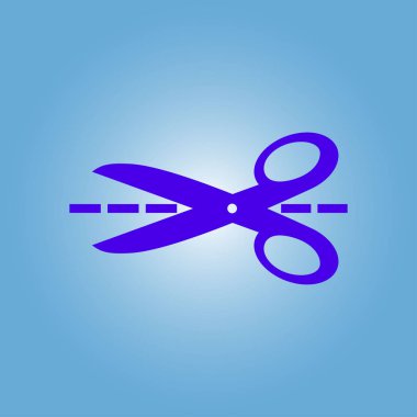 Makas ile kesme hatları simgesi.