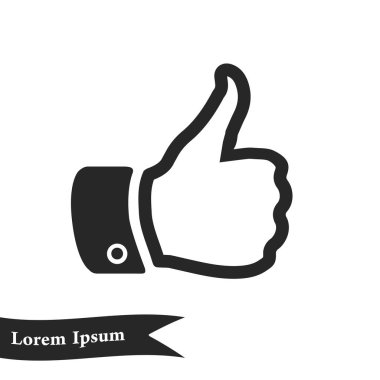 Simge gibi. El parmak tabela. Sembol başparmak. Düz tasarım stili. 