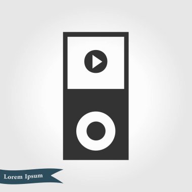 taşınabilir kitle iletişim araçları oyuncu simgesi. düz tasarım stili. vektör eps 10.