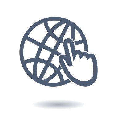 Küre simgesi. Düz tasarım.