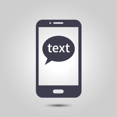 Mobil sohbet simgesi. Cep telefonu Web sohbet ve iletişim temsil eden.