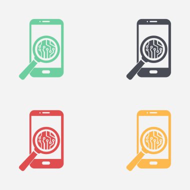 Teknolojik aygıt elektronik devre. Teknoloji düzeni kare simgesi. 