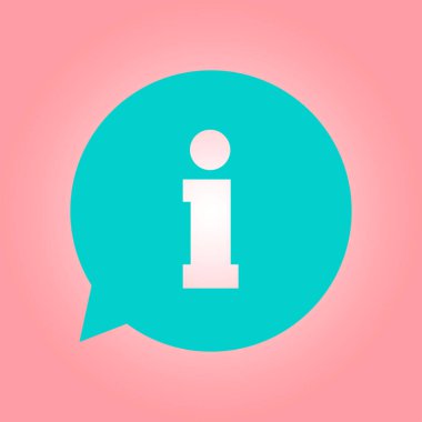 Bilgi işareti simgesi. Bilgi: konuşma balonu sembolü, vektör çizim 