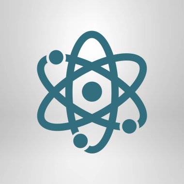 Atom işareti simbol. Atom parçası simgesi.