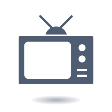 TV simgesi. Düz tasarım stili. Vektör Eps 10. 