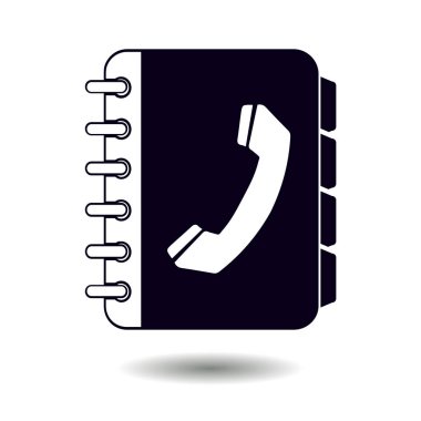 Telefon Rehberi düz simgesi. Düz tasarım stili.