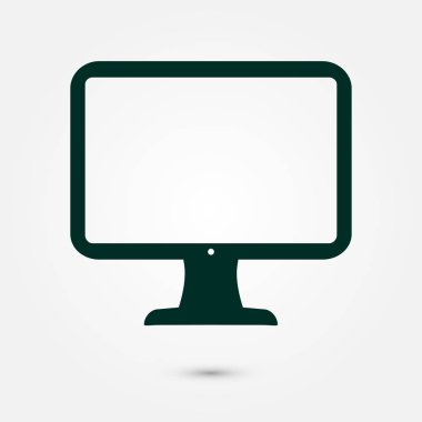 bilgisayar ekran işareti simgesi. Monitör simgesi. Düz tasarım stili.
