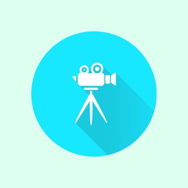 Sinema kamera simgesi. Düz tasarım stili. Vektör Eps 10.