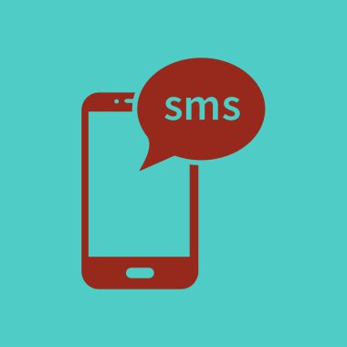 Akıllı telefon e- postası veya SMS simgesi. Mobil posta imzası simgesi.