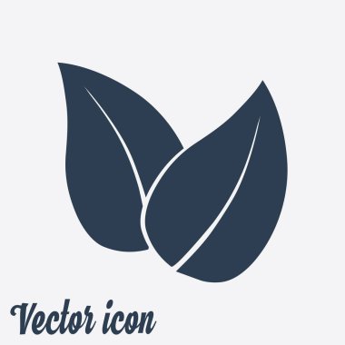 Yaprak simgesi. Taze doğal ürün simgesi. Organik ürün işareti. Düz tasarım stili.