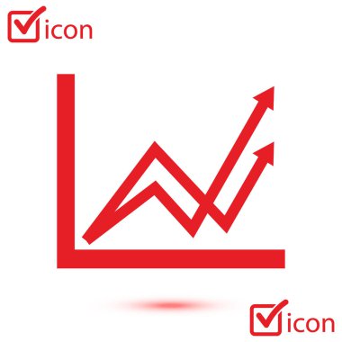 İş grafiği. Infographic. Grafik simgesini. Büyüyen grafik erkek. Düz tasarım stili.