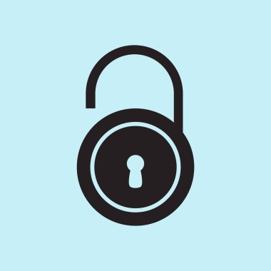 Simgesini kilidini. Düz tasarım stili. Vektör Eps10 