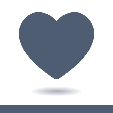 Sevgililer günü, düz kalp simgesi, vektör çizim 