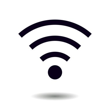 WiFi sembolü. Vektör kablosuz ağ kutsal kişilerin resmi. Düz tasarım