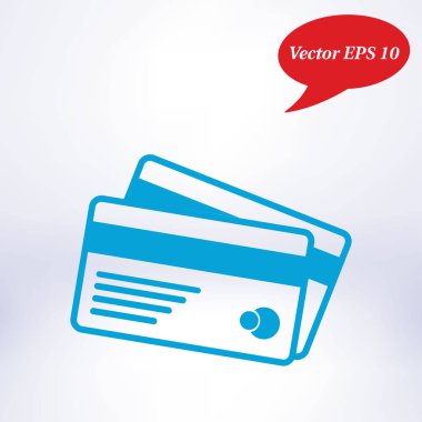 Vektör kredi kartları simgesi. Düz tasarım stili. EPS 10.