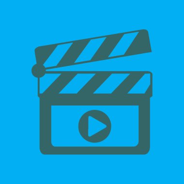 Film yapımcısı clapper kurulu simgesi. Düz tasarım stili.