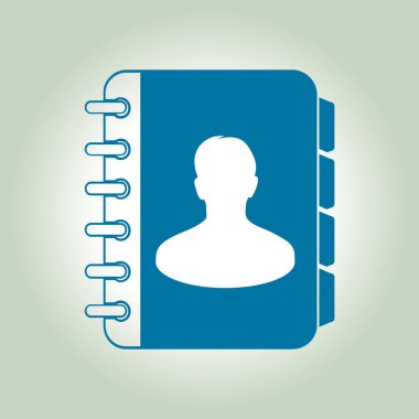 Adres Defteri simgesini. Düz tasarım stili. Eps10.