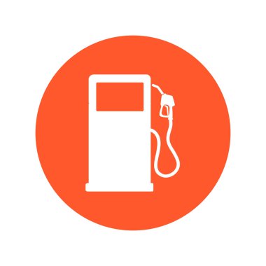 Benzin pompa meme işareti. Benzin istasyonu simgesi. Düz tasarım stili.