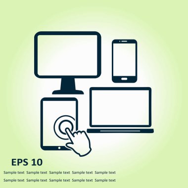 Elektronik Cihazlar. Akıllı telefon bilgisayar tablet netbook simbol.