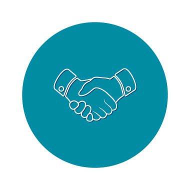 El sıkışma işareti simgesi. Başarılı iş sembolü. Düz tasarım stili.