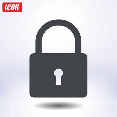 Kilit simgesi. Düz tasarım tarzı. Vektör EPS10.
