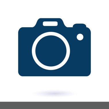 Fotoğraf makinesi simgesi. DSLR kamera simgesi. Dijital kamera. Düz tasarım biçimi. 