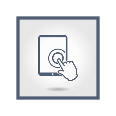 Değmek perde tablet Pc işareti simgesi. El işaretçi simgesi. 