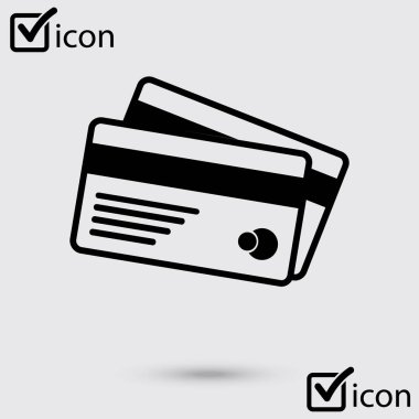 Vektör kredi kartları simgesi. Düz tasarım stili. 