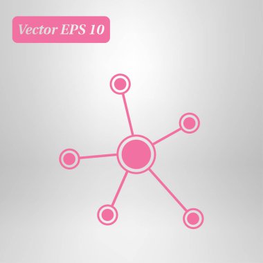 Sosyal ağ tek simge. Küresel teknoloji veya sosyal ağ.