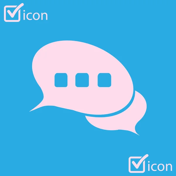 Chat Flat Icon Badge Discussion Dialogue Caractère Correspondance — Image vectorielle