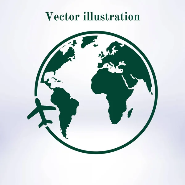 Ikona Letadla Výlet Kolem Světa — Stockový vektor