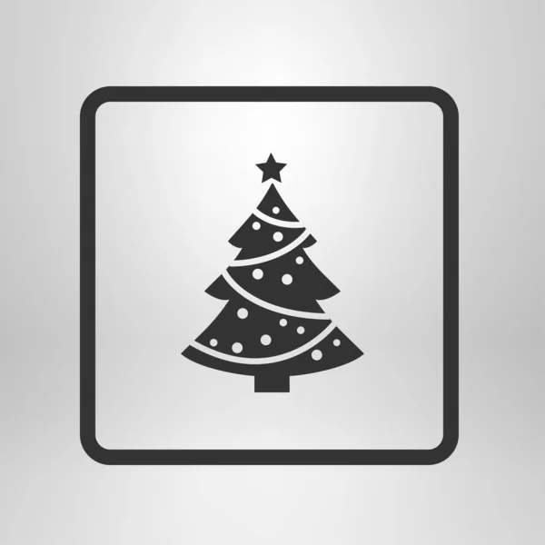 Christmas Tree Flat Icon Vector Illustration — Stock Vector