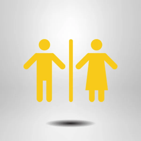 Піктограма Вивіски Символ Туалету Чоловічий Жіночий Туалет Плоский Дизайн Червоно — стоковий вектор