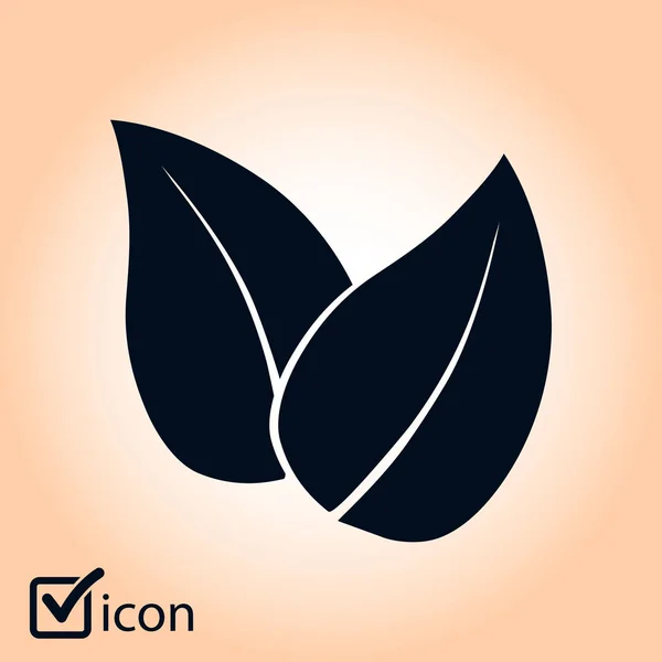 Leaf Ikonen Produktsymbol För Färska Naturliga Ekologisk Produkt Tecken Platt — Stock vektor