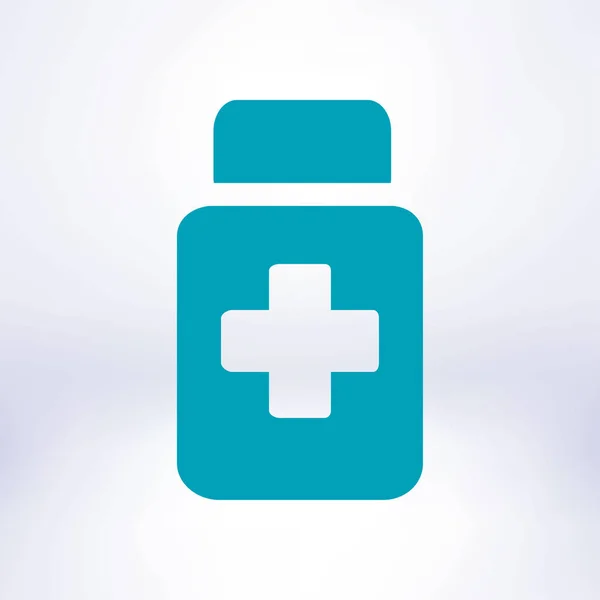 Icône Drogue Emballez Avec Des Pilules Style Design Plat Eps — Image vectorielle