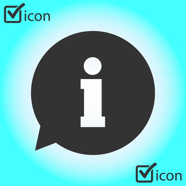 Icono Signo Información Info Discurso Burbuja Simbol Flat Diseño — Vector de stock