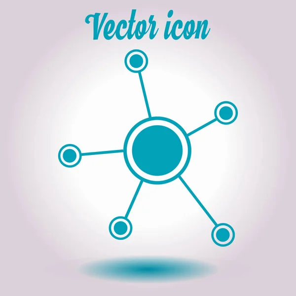 Ikona Pojedynczej Sieci Społecznej Globalnej Technologii Lub Sieci Społecznej — Wektor stockowy