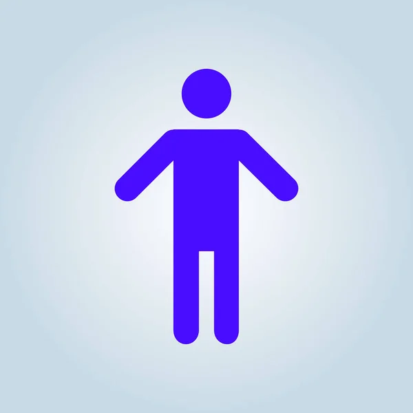 Menschliches Männliches Zeichensymbol Der Mensch Als Symbol Männertoilette Flacher Stil — Stockvektor