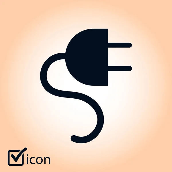 Vector Elektrische Plug Web Flat Icon — Stockvector