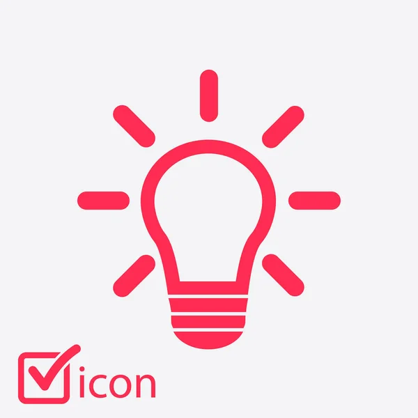 Icono Signo Lámpara Luz Símbolo Idea — Vector de stock