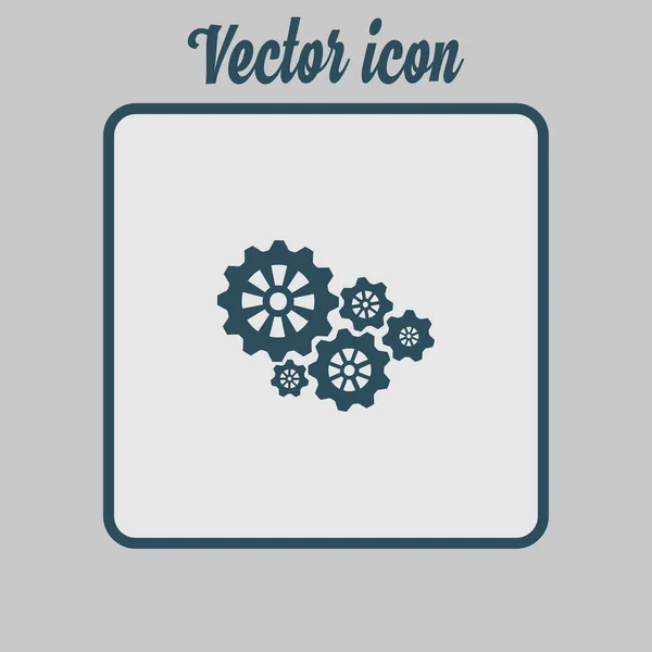 Icône Des Engrenages Style Plat — Image vectorielle