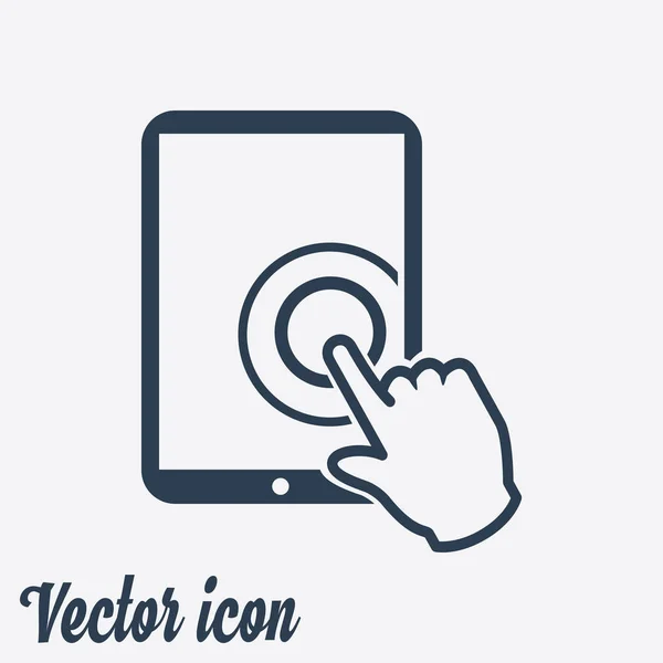 Écran Tactile Tablette Signe Icône Pointeur Main Symbole — Image vectorielle