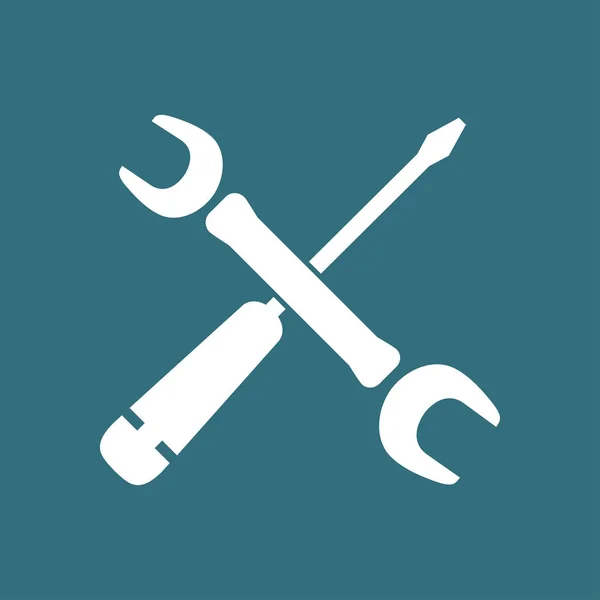 Icône Réparation Simbol Service Outils Singn Style Design Plat — Image vectorielle