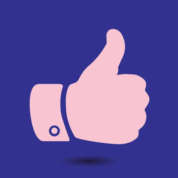 Icon Hand Finger Sign Thumb Symbol Flat Design Style — Stock Vector