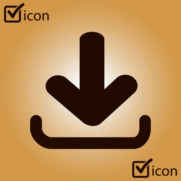 Download Icon Upload Button Flat Design Style — Stock Vector