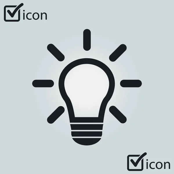 Icono Signo Lámpara Luz Idea Simbólica Pensamiento Creativo Idea Negocio — Vector de stock